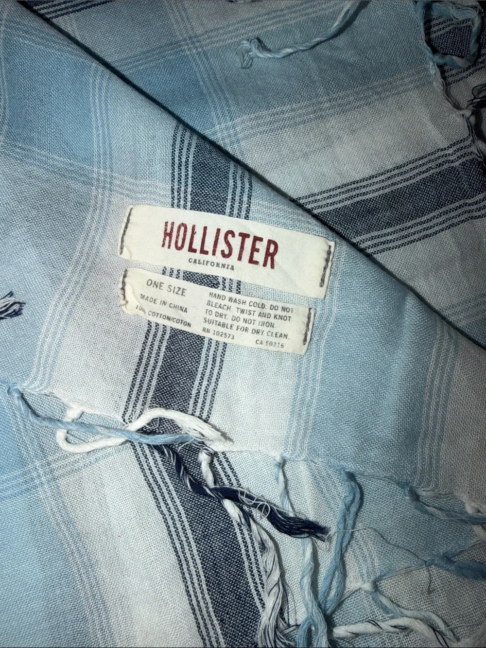 Hollister Light Blue, Navy & White Striped Women’s Scarf